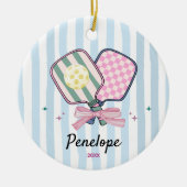 Paddel-Paddel für Pickleball-Girls personalisiert Keramik Ornament (Vorne)