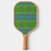Paddel-Paddel mit blauem rotem braunem Muster Pickleball Schläger (Rückseite)
