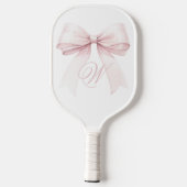 Paddel-Paddel mit rosa Bow - Monogramm-Geschenk fü Pickleball Schläger (Rückseite)