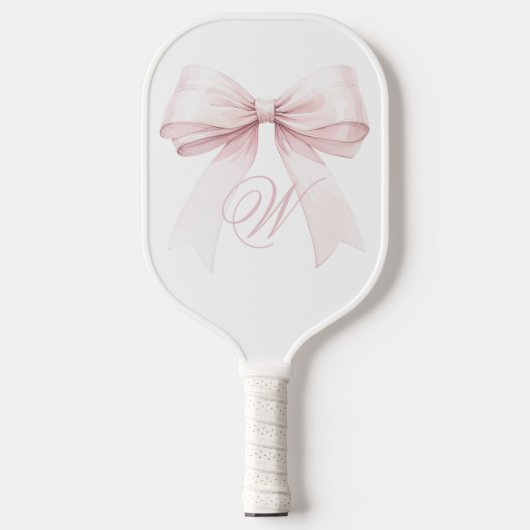 Paddel-Paddel mit rosa Bow - Monogramm-Geschenk fü Pickleball Schläger (Vorderseite)