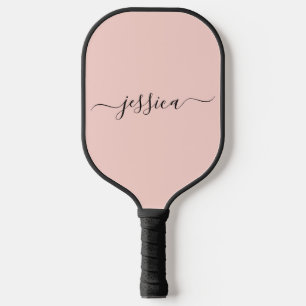 Paddel-Paddel mit rosa Rosa-Skriptnamen Pickleball Schläger