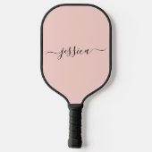 Paddel-Paddel mit rosa Rosa-Skriptnamen Pickleball Schläger (Rückseite)