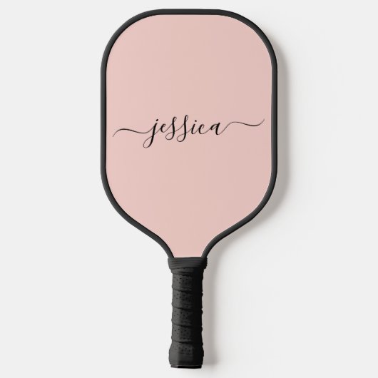 Paddel-Paddel mit rosa Rosa-Skriptnamen Pickleball Schläger (Rückseite)