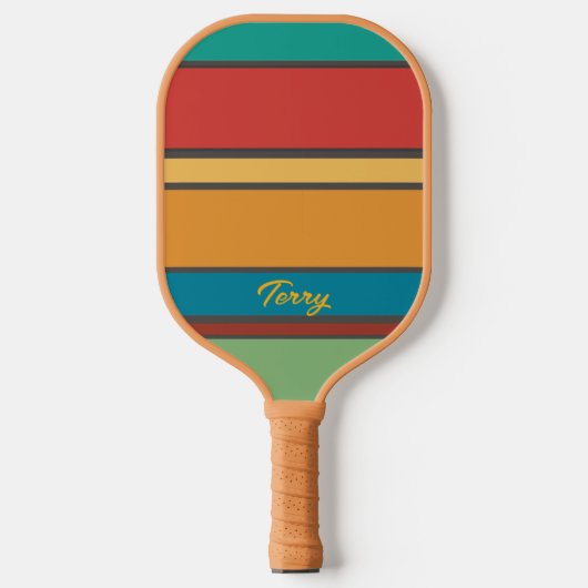Paddel Retro - personalisieren mit Namen Pickleball Schläger (Vorderseite)