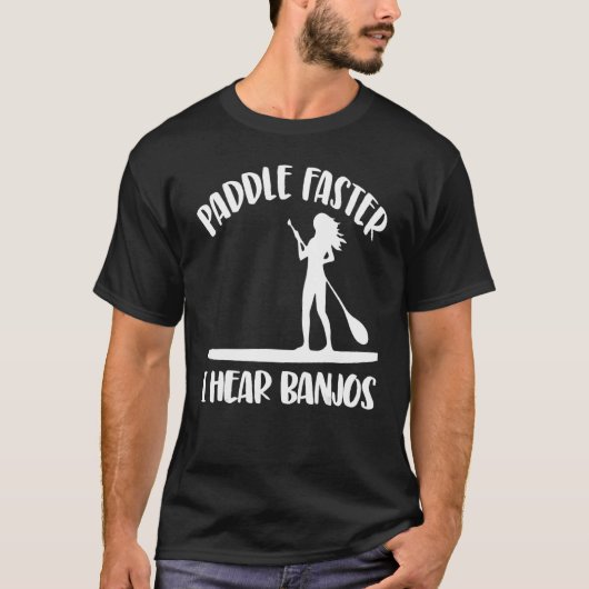 Paddel Schnellere Ich höre Banjos Women Paddel Boa T-Shirt (Vorderseite)