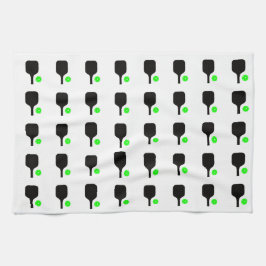 Paddel und grüne Bälle Geschirrtuch