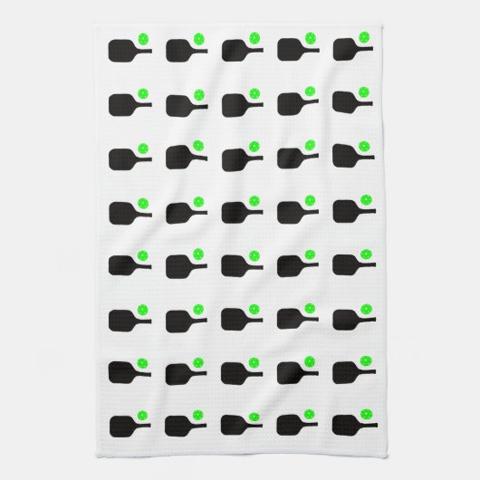 Paddel und grüne Bälle Geschirrtuch (Vertikal)
