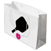 Paddel und rosa Bälle Große Geschenktüte (Rückseite Schrägansicht)