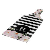 Paddel Wasserfarbe Rosenstreifen Monogramm Schneidebrett (Ecke)