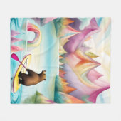 Paddelbär im Pastellfarbendesign Fleecedecke (Vorderseite (Horizontal))