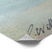 Paddelboot auf rosa Sand Poster (Ecke)