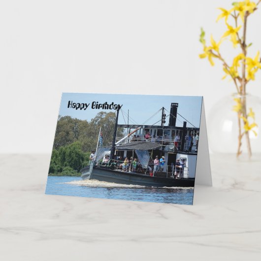 Paddelboot Geburtskarte Karte (Gelbe Blume)