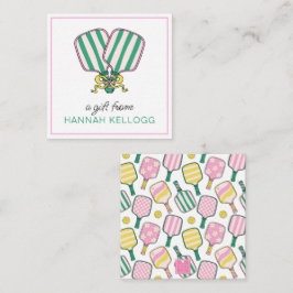 Paddelgeschenk für Preppy Pink Green & Yellow Pick Mitteilungskarte