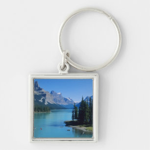 Paddeln auf dem Maligne Lake bei Spirit Island Schlüsselanhänger