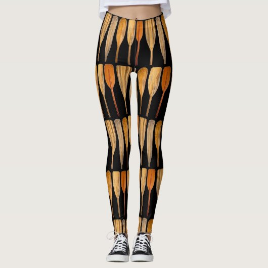 Paddeln aus Holz, individuell einstellbare Hinterg Leggings (Vorderseite)
