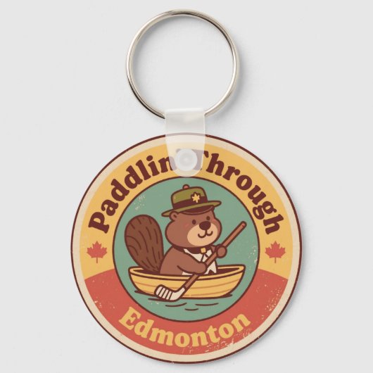 Paddeln durch Edmonton Kunst Schlüsselanhänger (Vorderseite)