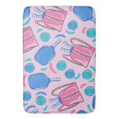 Paddeln und Bälle in Rosa Badematte (Vorderseite Vertikal)