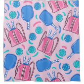 Paddeln und Bälle in Rosa Duschvorhang (Vorderseite)