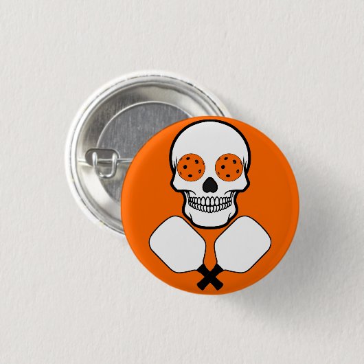 Paddeln und Paddeln, Orangenbälle Button (Vorne & Hinten)