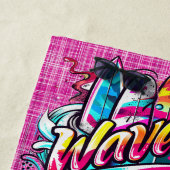Paddeln und Waves Hot Pink Strandtuch (Beispiel)