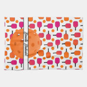 Paddelpaddel in Rosa und Orange Personalisiert Geschirrtuch (Horizontal)