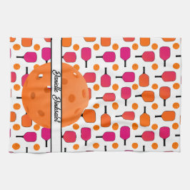 Paddelpaddel in Rosa und Orange Personalisiert Geschirrtuch