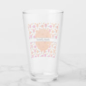 Paddelpaddel in Rosa und Orange Personalisiert Glas (Rückseite)
