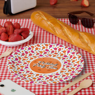 Paddelpaddel in Rosa und Orange Personalisiert Pappteller