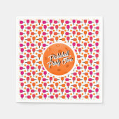 Paddelpaddel in Rosa und Orange Personalisiert Serviette (Vorderseite)