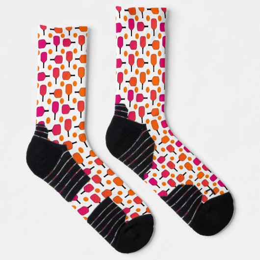 Paddelpaddel in Rosa und Orange Personalisiert Socken (Rechts)