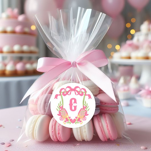 Paddelpaddel Monogram Wappen Runder Aufkleber