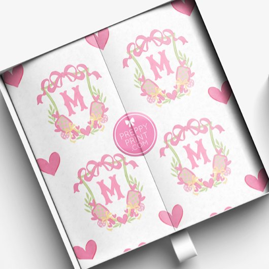 Paddelpaddel Monogram Wappen Seidenpapier