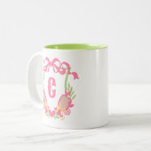 Paddelpaddel Monogram Wappen Zweifarbige Tasse (Vorderseite Links)