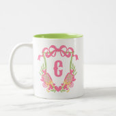 Paddelpaddel Monogram Wappen Zweifarbige Tasse (Links)