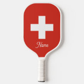 Paddelrakete unter Schweizer Flagge Pickleball Schläger (Rückseite)