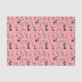 Paddelrock Retro Hunde Pink und Schwarzer 50er Mus Seidenpapier