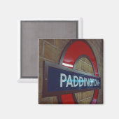 Paddington Station London Metrozeichen Magnet (Vorderseite/Rückseite)