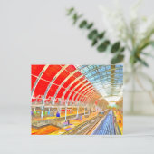 Paddington Station London Pop Art Postkarte (Stehend Vorderseite)