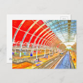 Paddington Station London Pop Art Postkarte (Vorne/Hinten)