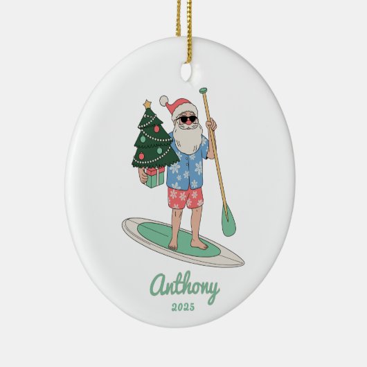 Paddle Board Weihnachten Keramik Ornament (Rechts)
