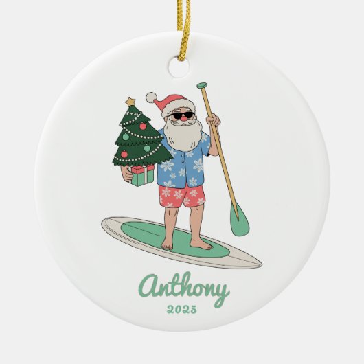 Paddle Board Weihnachten Keramik Ornament (Vorne)