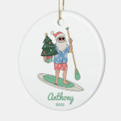 Paddle Board Weihnachten Keramik Ornament (Links)
