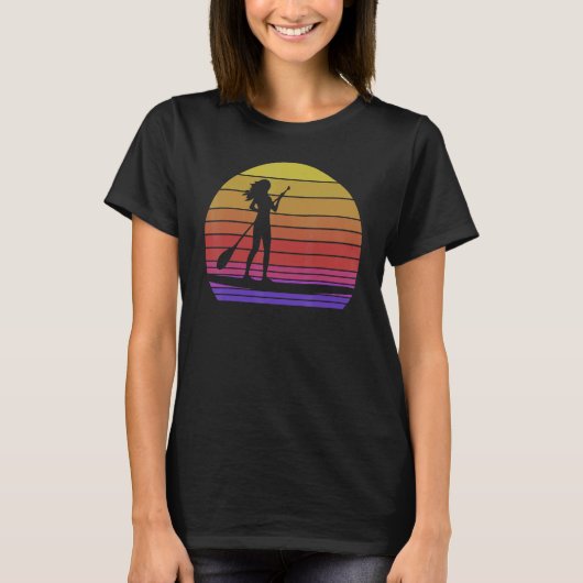 Paddle Boarding Retro Women Paddle Boarding Love T-Shirt (Vorderseite)