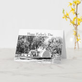 Paddle Boat on Murray River Victoria Nosalgic Karte (Gelbe Blume)