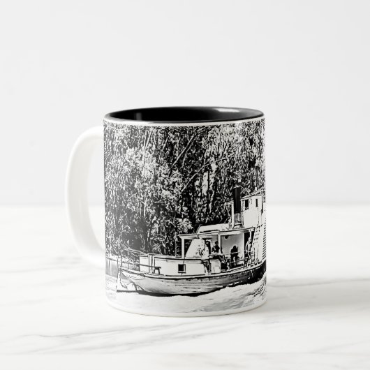Paddle Boat on Murray River Victoria Zweifarbige Tasse (Vorderseite Links)