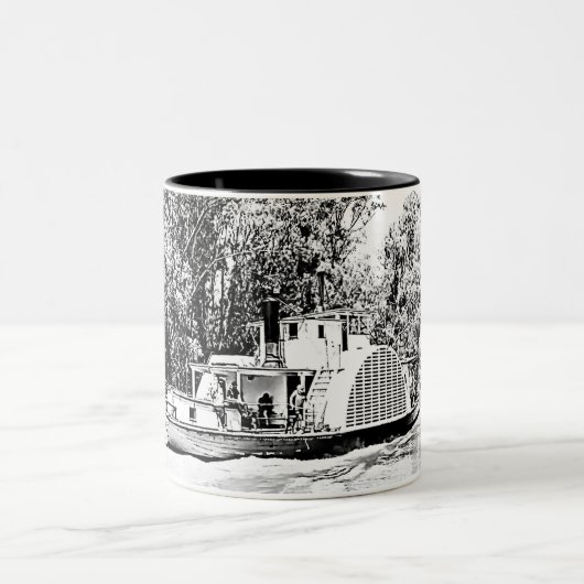 Paddle Boat on Murray River Victoria Zweifarbige Tasse (Mittel)