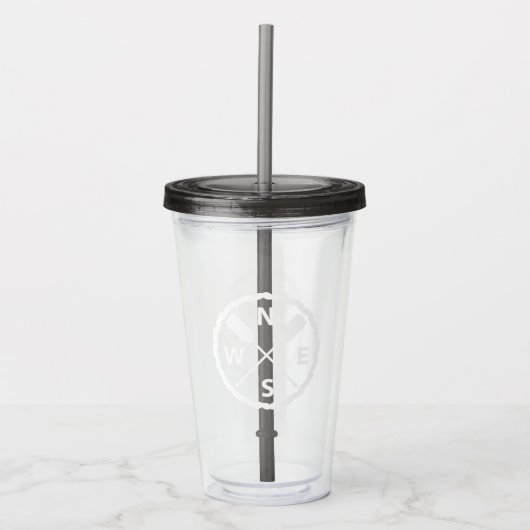 Paddle Explorer Design - Akryllischer Tumbler Acryltrinkbecher (Vorderseite)