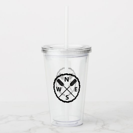 Paddle Explorer Design - Akryllischer Tumbler Acryltrinkbecher (Vorderseite)