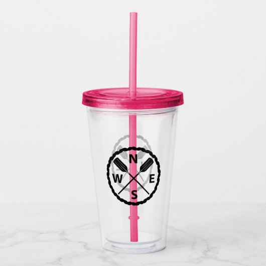 Paddle Explorer Design - Akryllischer Tumbler Acryltrinkbecher (Vorderseite)