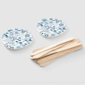 Paddle Fan-Blue Floral Fächer (Non-assembled)